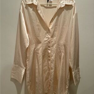 H&M Cream Long Sleeve Dress